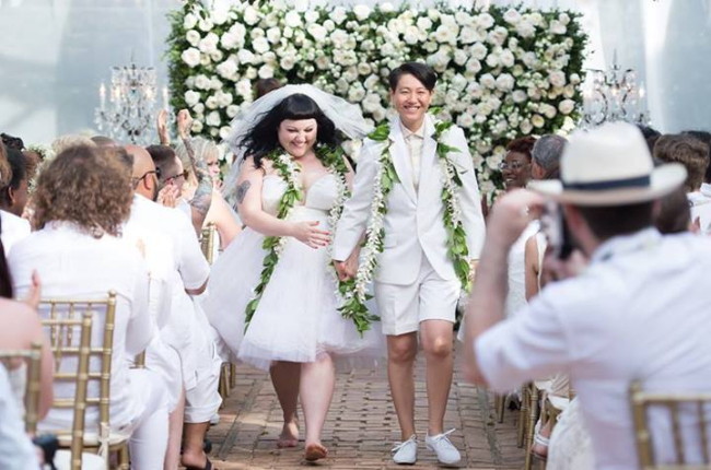Wedding photo of Beth Ditto. Taken from The Gossip official Facebook page