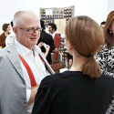 Ernst Hilger at an opening at his gallery