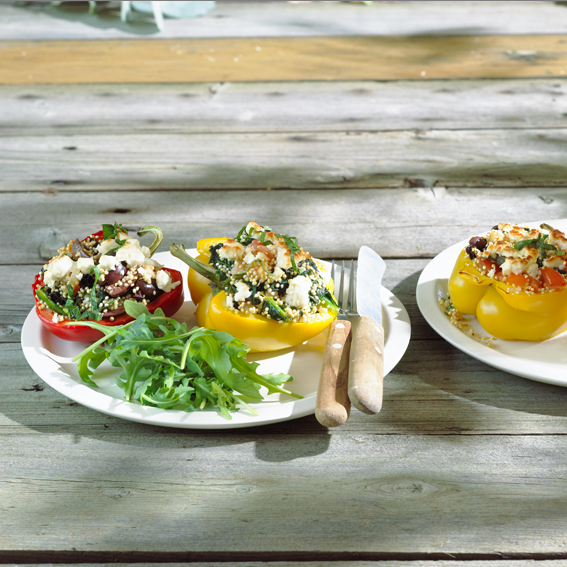Stuffed peppers with quinoa and spinach
