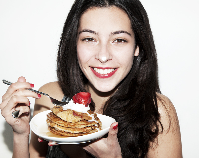 Strawberry coconut pancakes