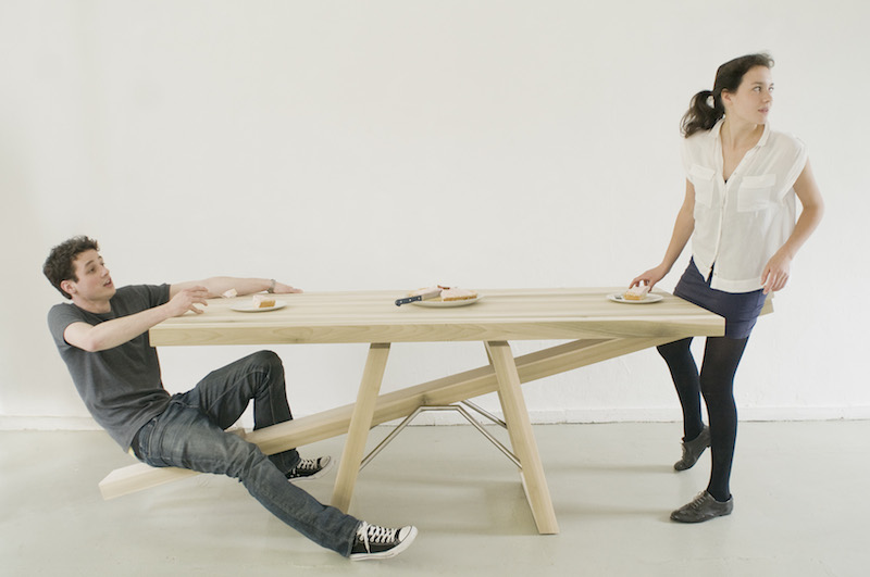 Marleen Jansen teaches good table manners with this seesaw table