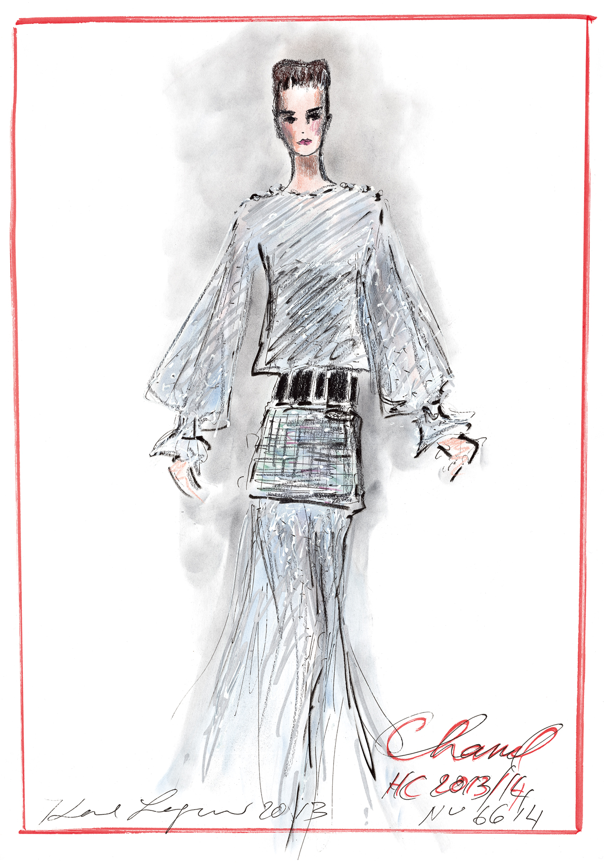 Karl Lagerfeld for Chanel Haute Couture Collection FW 2013/14 sketch ...